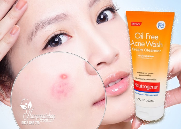 Sữa rửa mặt Neutrogena Oil-Free Acne Wash 200ml của Mỹ