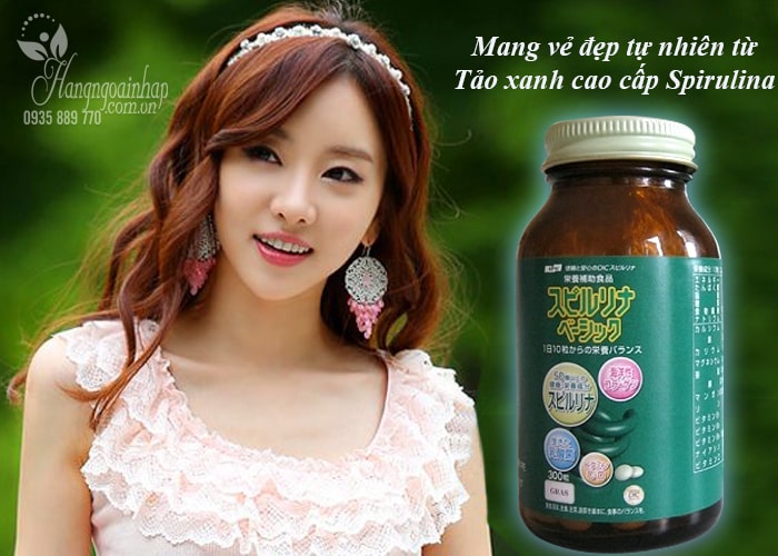 Tảo xanh cao cấp Spirulina hộp 300 viên Nhật Bản