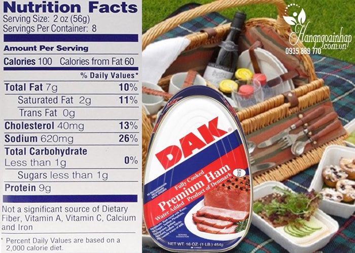 Thịt hộp cao cấp Dak Premium Ham của Mỹ 454g