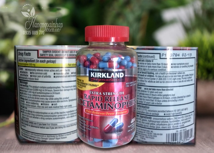 Thuốc giảm đau Kirkland Extra Strength Acetaminophen 500mg 400 viên của mỹ