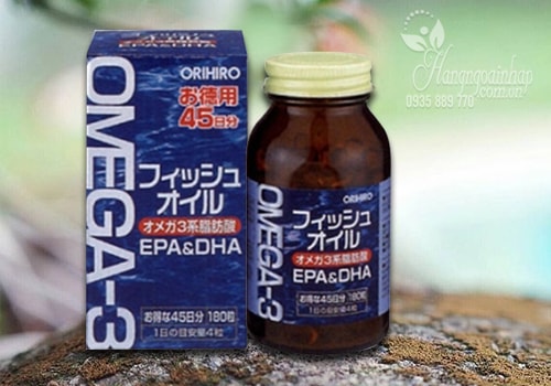 Dầu cá Omega 3, EPA & DHA Orihiro Nhật Bản hộp 180 viên