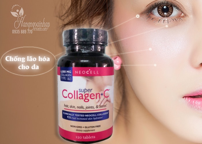 Viên uống Neocell Super Collagen + C Type 1&3, 120 viên của Mỹ