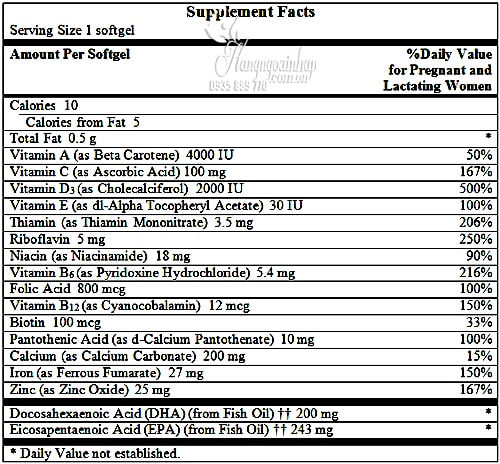 Vitamin Dành Cho Phụ Nữ Cho Con Bú Postnatal 60 viên