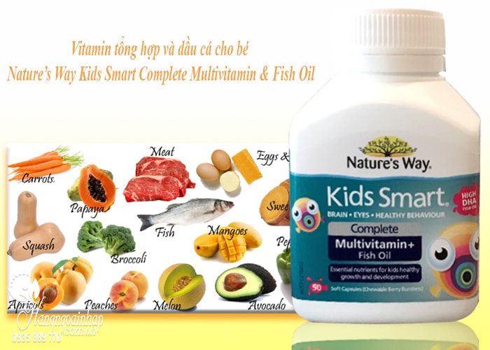 Nature’s Way Kids Smart Complete Multivitamin, High DHA Fish Oil 