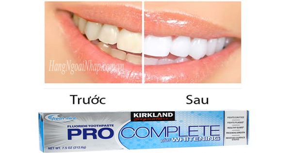 Kem Đánh Răng Kirkland Pro Complete Plus Whitening 212.6g của Mỹ