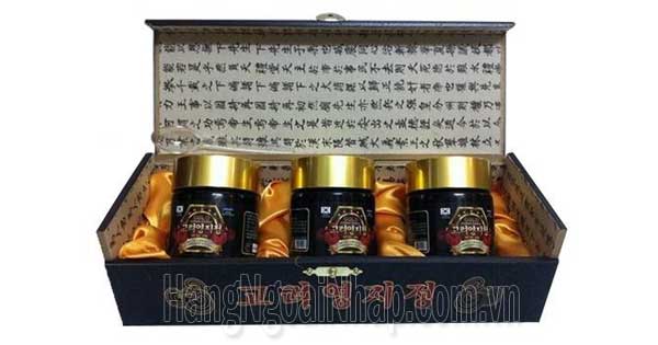 cao linh chi hộp gỗ đen gold hàn quốc