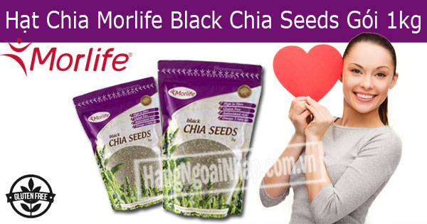Hạt Chia Morlife Black Chia Seeds Omega 3 gói 1kg của Úc