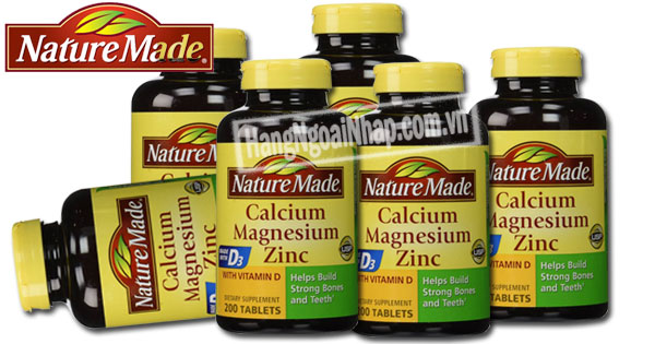 Thuốc Bổ Nature Made Calcium Magnesium Zinc With Vitamin D 200 Viên