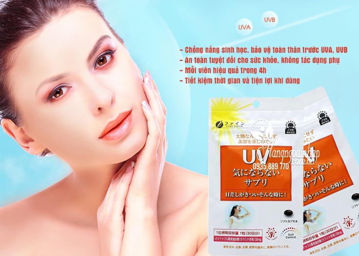 Viên uống chống nắng Fine Japan UV gói 30 viên Nhật Bản 4