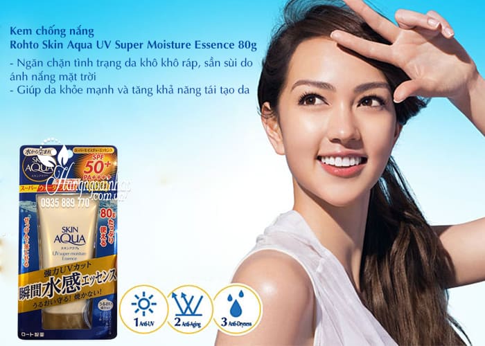 Kem chống nắng Rohto Skin Aqua UV Super Moisture Essence 80g 3