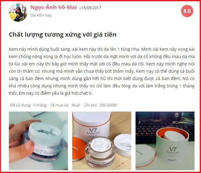 V7 toning light dr jart review từ chị em phụ nữ 3