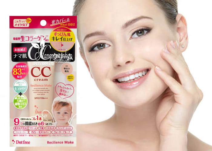 Kem trang điểm CC Cream Collagen tươi Dot Free 25g Nhật Bản 4