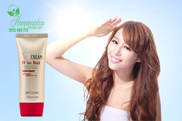 Kem nền chống nắng BB Cream UV Sun Block 3W SPF 50+ PA+++ Hàn Quốc