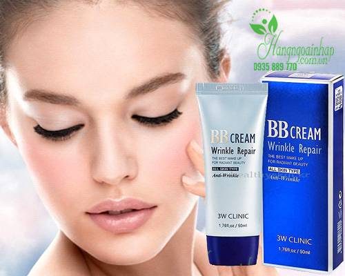 Kem trang điểm chống nắng 3W Clinic Wrinkle Repair BB Cream Hàn Quốc