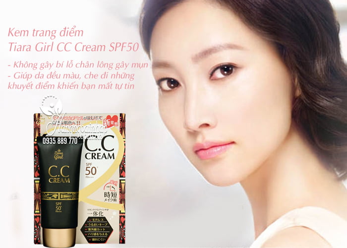 Kem trang điểm Tiara Girl CC Cream SPF50 Nhật Bản tuýp 50ml 3