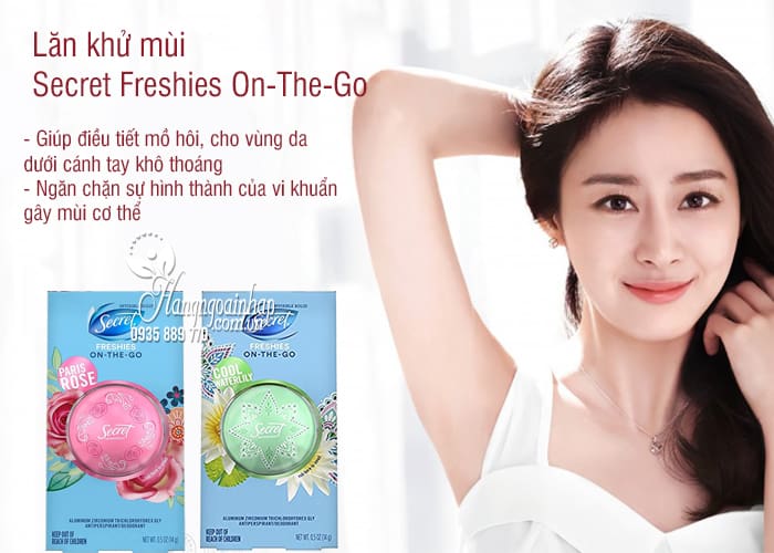 Lăn khử mùi Secret Freshies On-The-Go 14g hình quả trứng 2