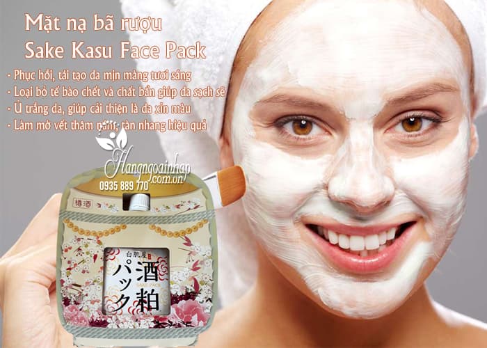 Mặt nạ bã rượu Sake Kasu Face Pack 120g Nhật Bản ủ trắng da 3