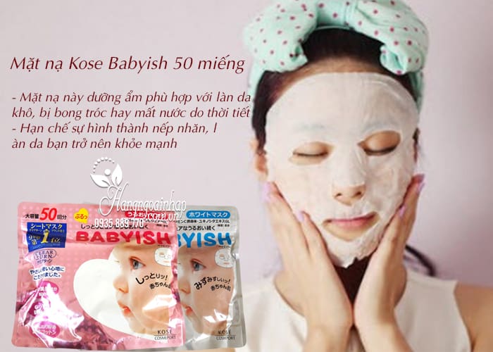 Mặt nạ Kose Babyish 50 miếng của Nhật Bản - dưỡng trắng da 3