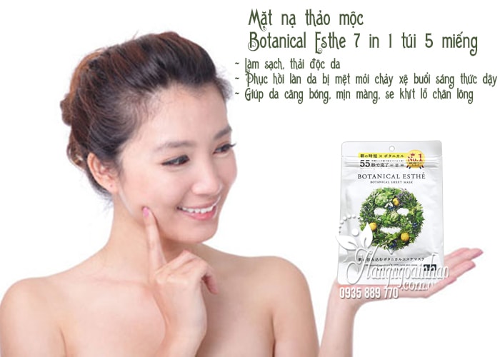 Mặt nạ thảo mộc Botanical Esthe 7 in 1 túi 5 miếng Nhật Bản 3