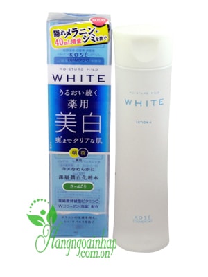 Nước hoa hồng dưỡng trắng da Kose Moisture Mild White 180ml của Nhật