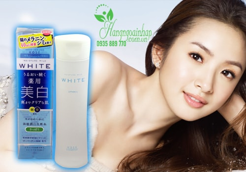 Nước hoa hồng dưỡng trắng da Kose Moisture Mild White 180ml của Nhật