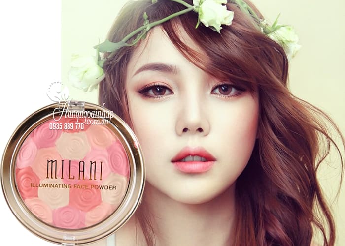 Phấn má hồng kiêm highlight Milani Illuminating Face Powder 3