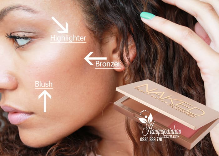 Phấn tạo khối, highlight, má hồng Naked Flushed chính hãng Mỹ 5