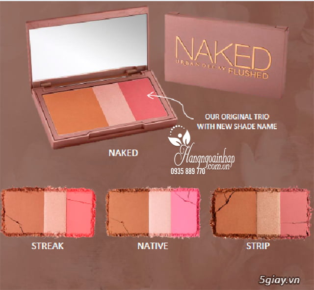 Phấn tạo khối, highlight, má hồng Naked Flushed chính hãng Mỹ 1