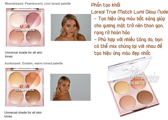 Phấn tạo khối Loreal True Match Lumi Glow Nude của Pháp 2