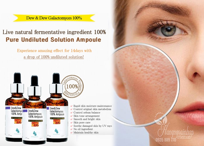 Serum dưỡng trắng Dew&Dew Galactomyces 100% Ampoule 30ml 