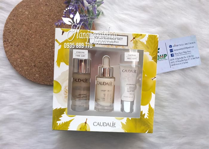 Set Caudalie Vinoperfect dưỡng trắng da trị thâm nám 3 món 1