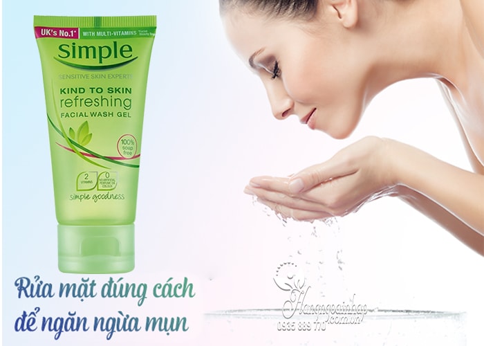 Sữa rửa mặt Simple Kind To Skin Moisturising Facial Wash của Anh