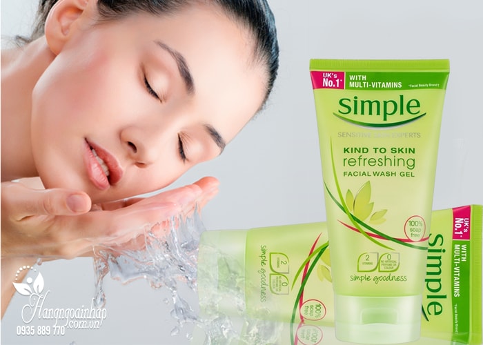Sữa rửa mặt Simple Refreshing Facial Wash Gel của Anh