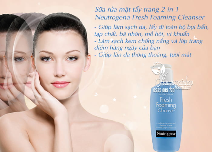 Sữa rửa mặt tẩy trang 2 in 1 Neutrogena Fresh Foaming Cleanser 3