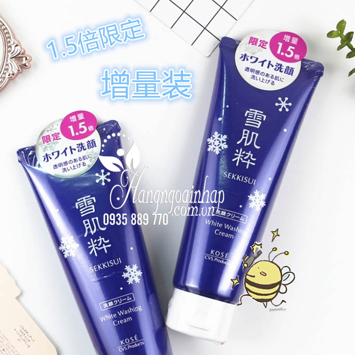 Sữa rửa mặt trắng da Kose Sekkisui White Washing Cream 80g 9