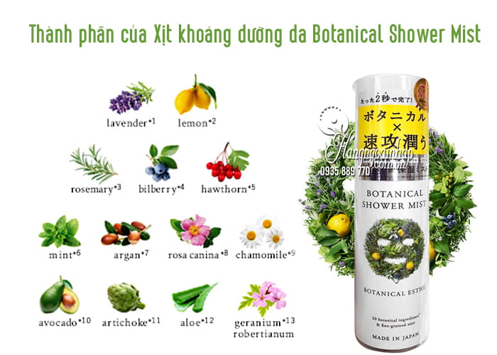 Xịt khoáng dưỡng da Botanical Shower Mist 160g của Nhật Bản 2