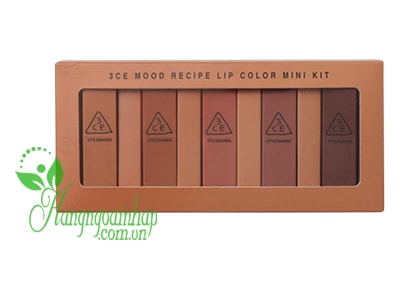 Set son mini 3CE Mood Recipe Matte Lip Color 5 màu của Hàn Quốc