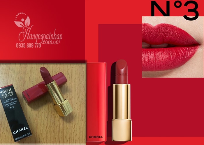 Son môi cao cấp Chanel Rouge Allure của Pháp màu đỏ
