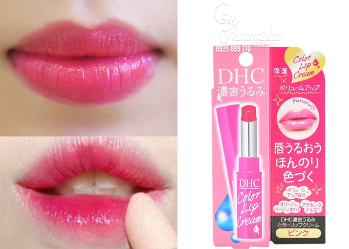 Son dưỡng có màu DHC Color Lip Cream của Nhật Bản, dưỡng môi và trang điểm môi tự nhiên