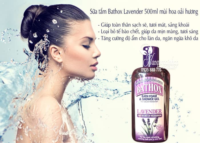 Sữa tắm Bathox Lavender 500ml mùi hoa oải hương của Úc 3