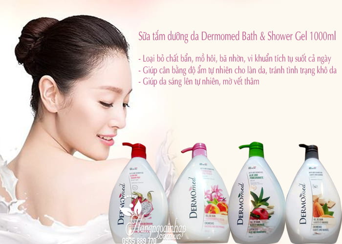 Sữa tắm dưỡng da Dermomed Bath & Shower Gel 1000ml của Ý 3