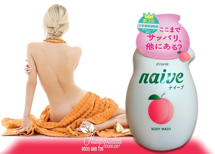 Sữa tắm dưỡng da Kracie Naive Body Wash 530ml của Nhật Bản