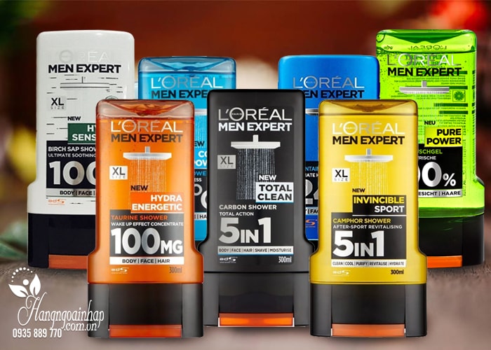 Sữa tắm gội toàn thân L’oreal Men Expert 5 in 1 chai 300ml của Pháp