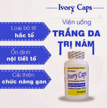 Viên Thuốc Uống Trắng Da Toàn Thân Ivory Caps Glutathione 1500mg