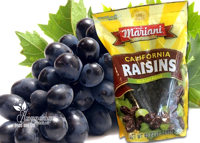 Nho khô Raisins Mariani California 1,13kg của Mỹ