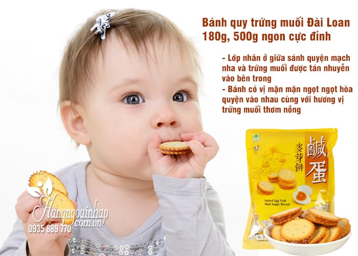 Bánh quy trứng muối Đài Loan 180g, 500g ngon cực đỉnh 4