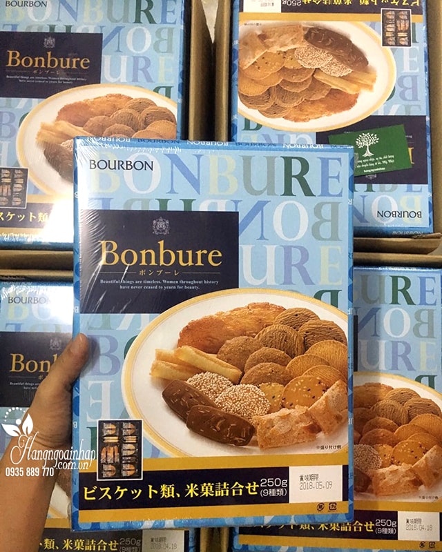 Bánh thập cẩm Bourbon Bonbure Nhật Bản 9 loại, hộp 250g