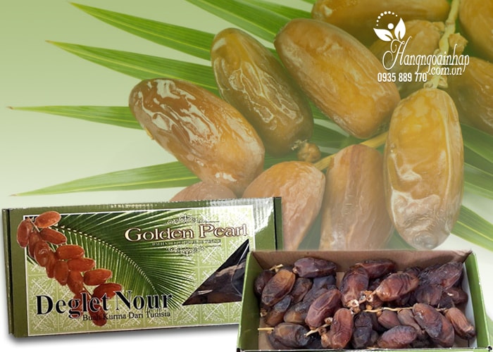 Chà là khô nguyên cành Golden Pearl Deglet Nour 500g của Tunisia 