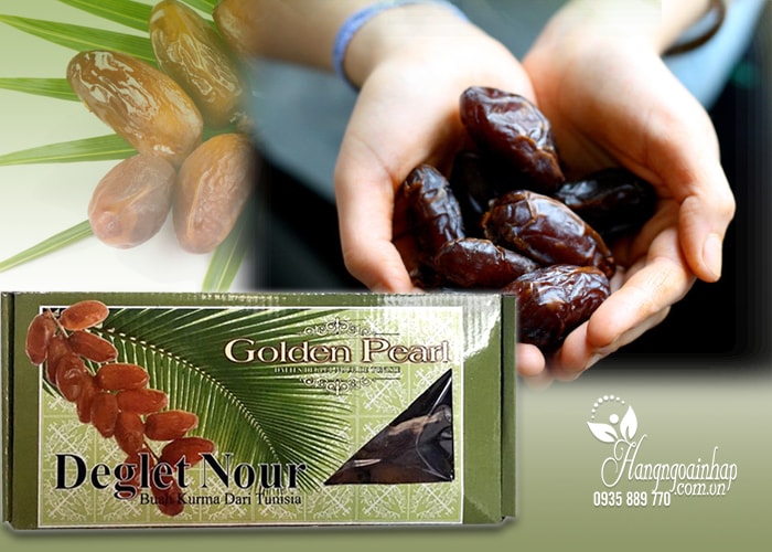 Chà là khô nguyên cành Golden Pearl Deglet Nour 500g của Tunisia 