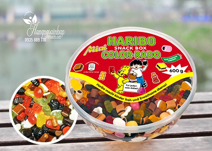 Kẹo dẻo Haribo Snack Box Color-Rado 600g của Đức